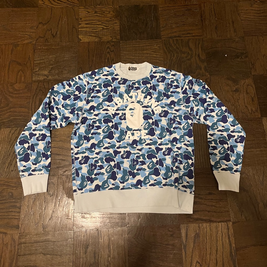 Bape Abc Camo College Wide Crewneck Men’s Size Xl Like-New